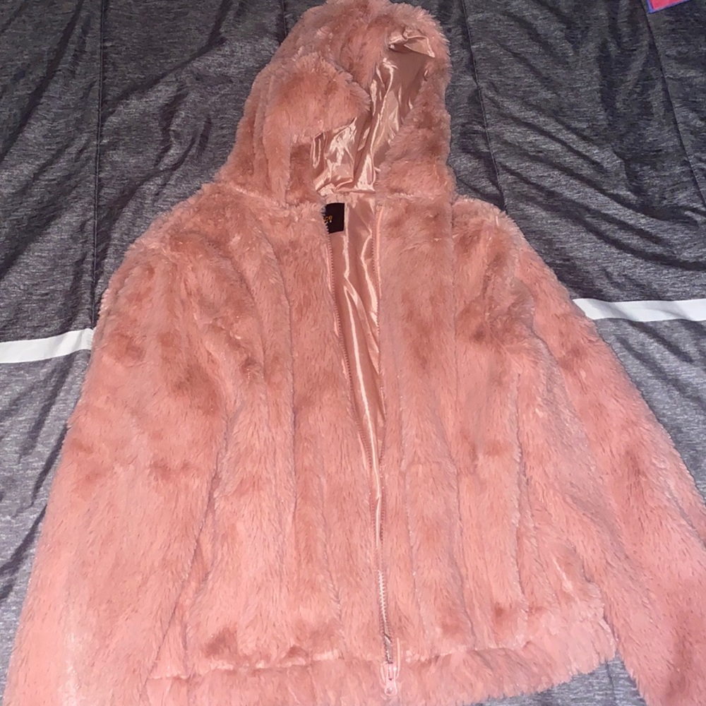Pink fuzzy jacket